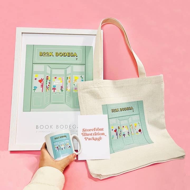 Bookishly (No US Import Fees) - Wholesale Tote Bag - Unisex - Indie Storefront Illustration Top Up Products