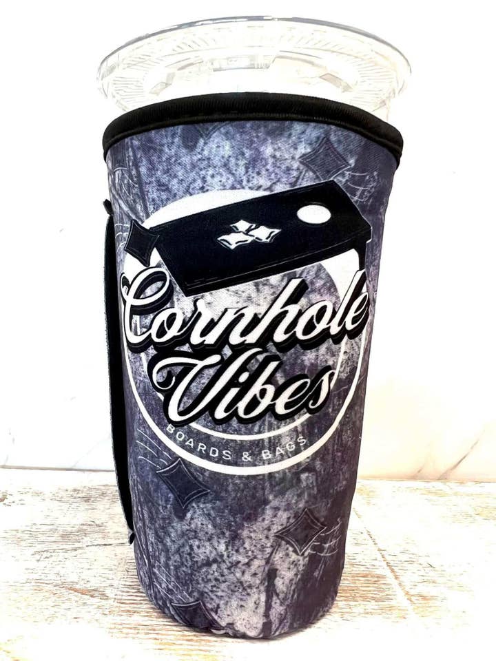 30 OZ Cornhole Vibes Insulated Cup Cover Sleeve for wholesale by Sip Sleeves ~ Insulated Cup Sleeves and Drink Accessories