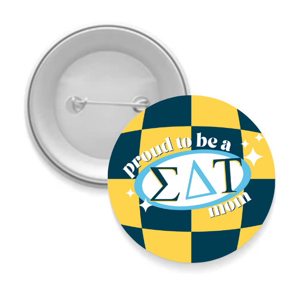 Sarahndipity Shop - Wholesale Lapel Pin/Button - Sorority Mom Button - Proud to Be Checkered19