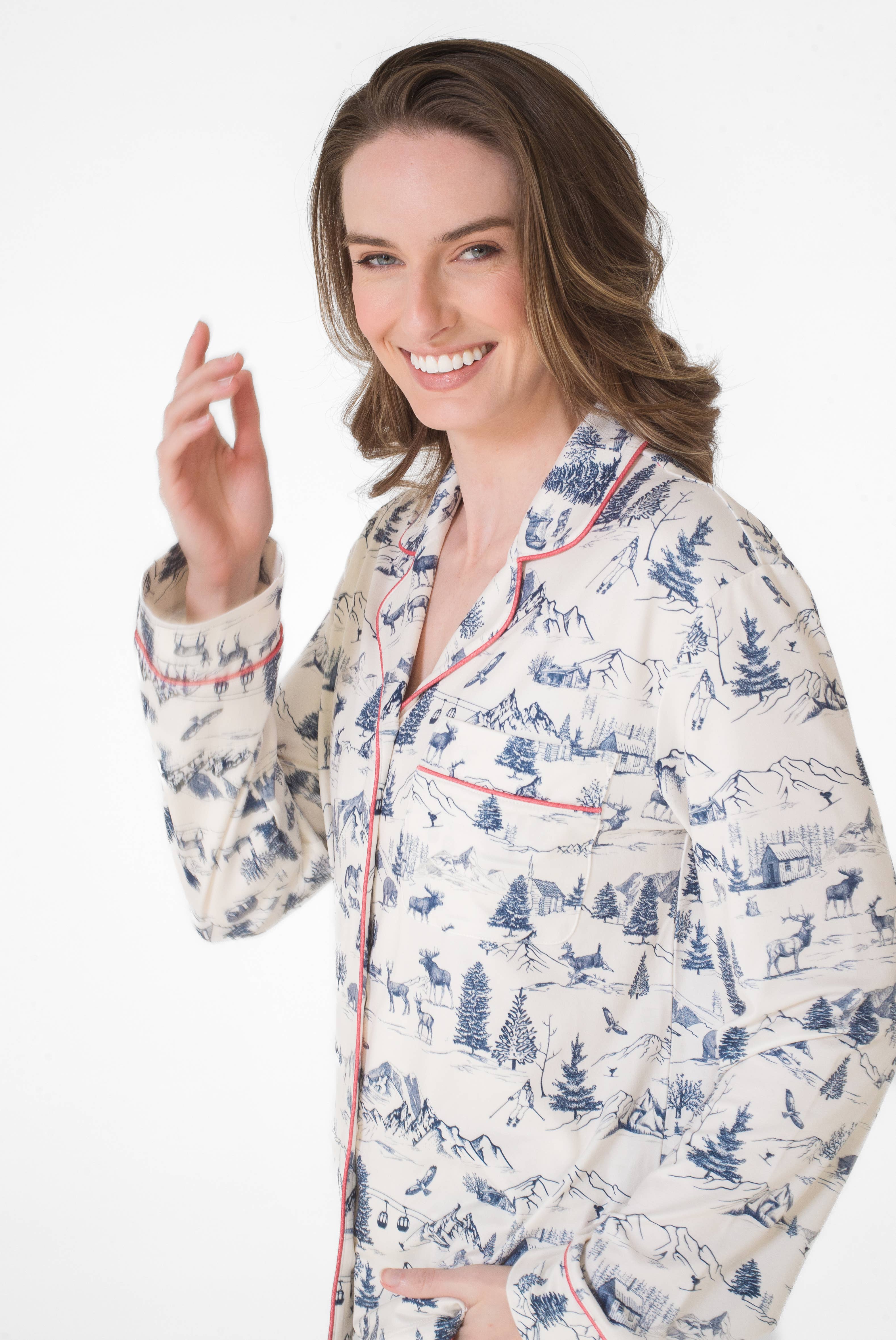 LATTELOVE - Wholesale Sleepwear Set - Women's - LS NOTCH COLLAR TOP & JOGGER PAJAMA GIFT SET14