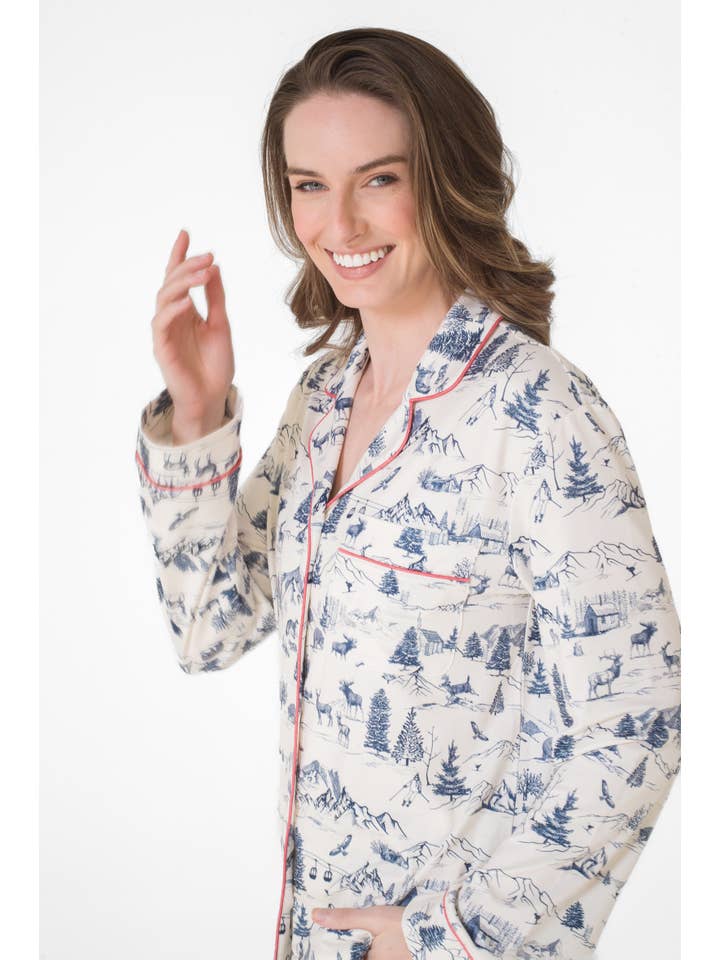 LATTELOVE - Wholesale Sleepwear Set - Women's - LS NOTCH COLLAR TOP & JOGGER PAJAMA GIFT SET14