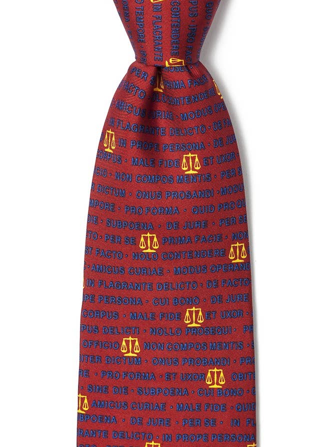 Cravate Latin Légal - Soie Rouge pour la vente par Alynn