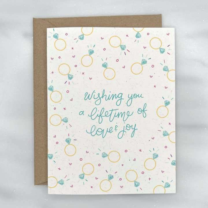 Sparkly Engagement Rings - Wedding Greeting Card for wholesale by Lemon Doodle