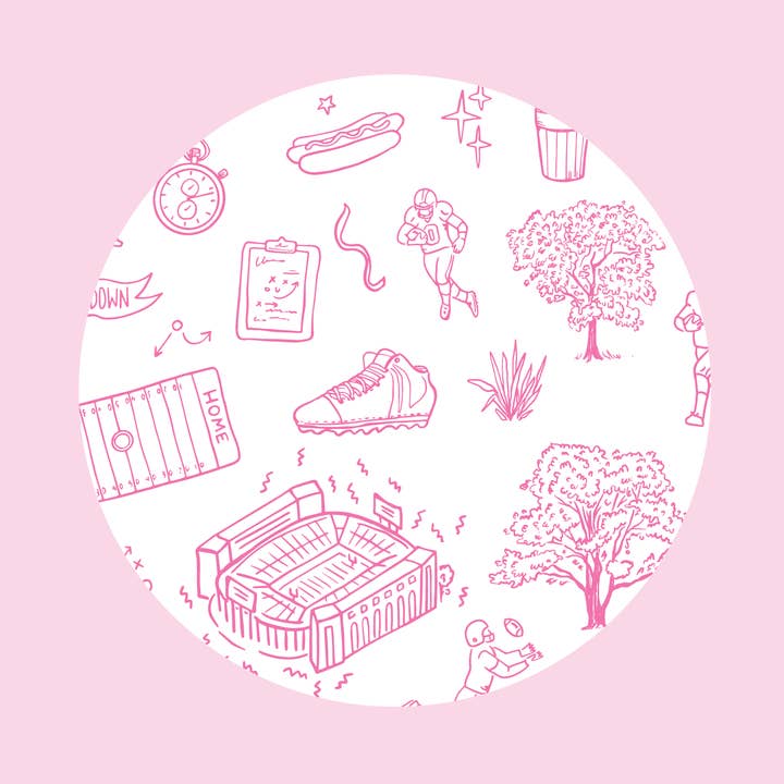 Pink Sports Toile Set of 4 Acrylic Coasters for wholesale by Swag