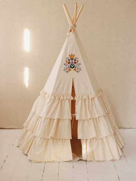 Teepee with frills "Folk" for wholesale by Moi Mili