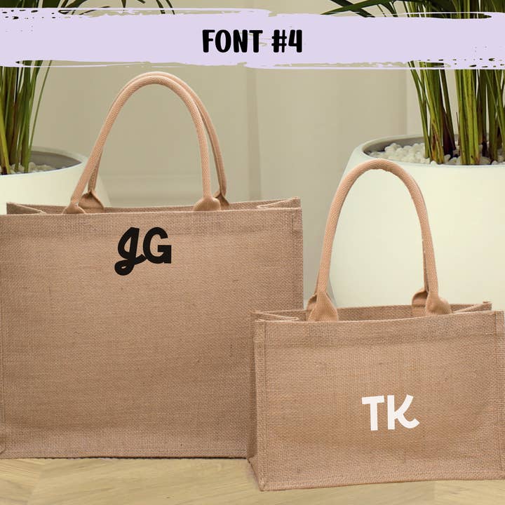 Bodhi Life Design - Wholesale Tote Bag - Women's - Custom Burlap Tote Bag, Bridesmaid Gift Bag with Initials