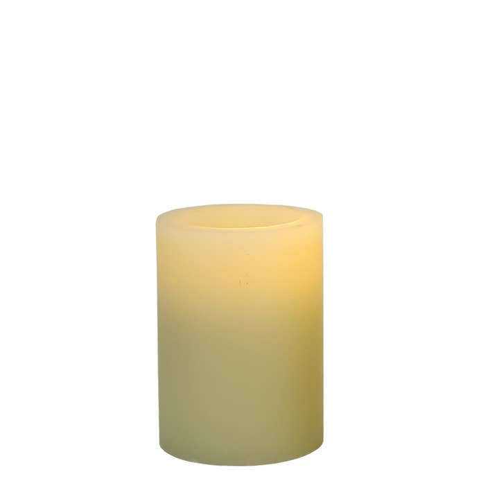 HomeRoots – wholesale Flameless candle – 4" Ivory Flameless Pillar Candle