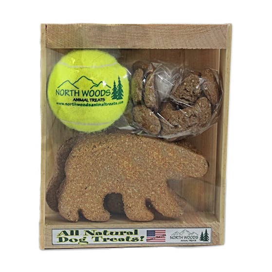 Treats N' Toy - Ball, 8 gift crates/ship box for wholesale by North Woods Animal Treats and Gifts