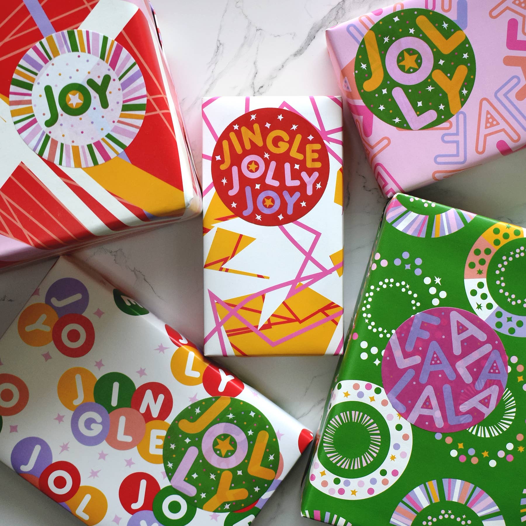 MASU - Wholesale Flat Wrap - Christmas & Pinkmas FaLaLaLaLa Recycled Wrapping Paper6