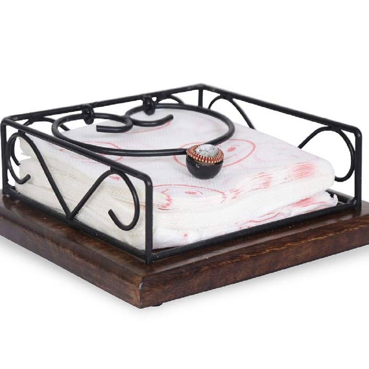 Vierkant mangohouten tissuepapier rek servethouder standaard keukengereedschap dineren voor wholesale door AK INTERNATIONAL