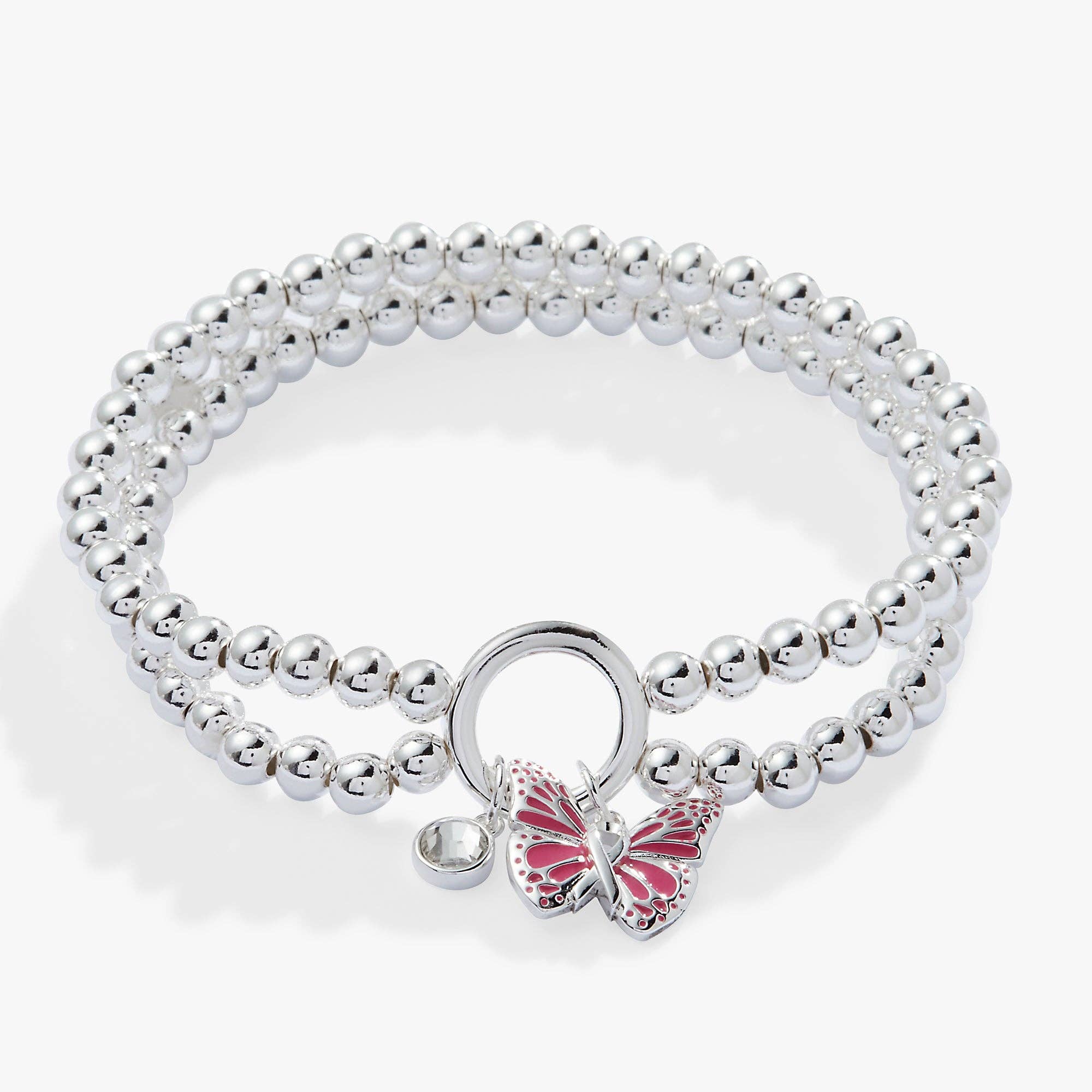 Alex and Ani - Wholesale Charm/Dangle Bracelet - Breast Cancer Awareness Butterfly Stretch Bracelet0