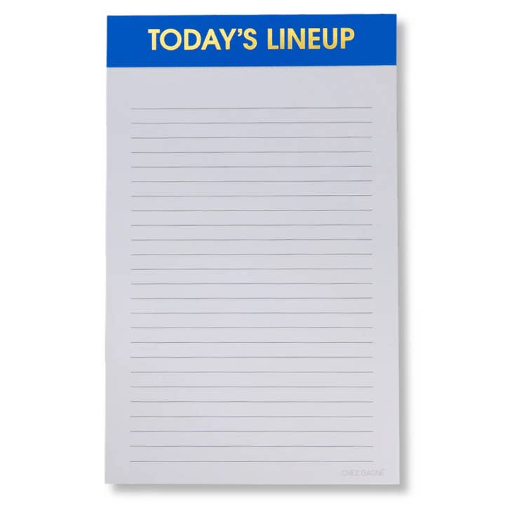 Chez Gagné - Wholesale Notepad - Today's Line Up - Lined Notepad - Perforated Sheets - Royal Blue