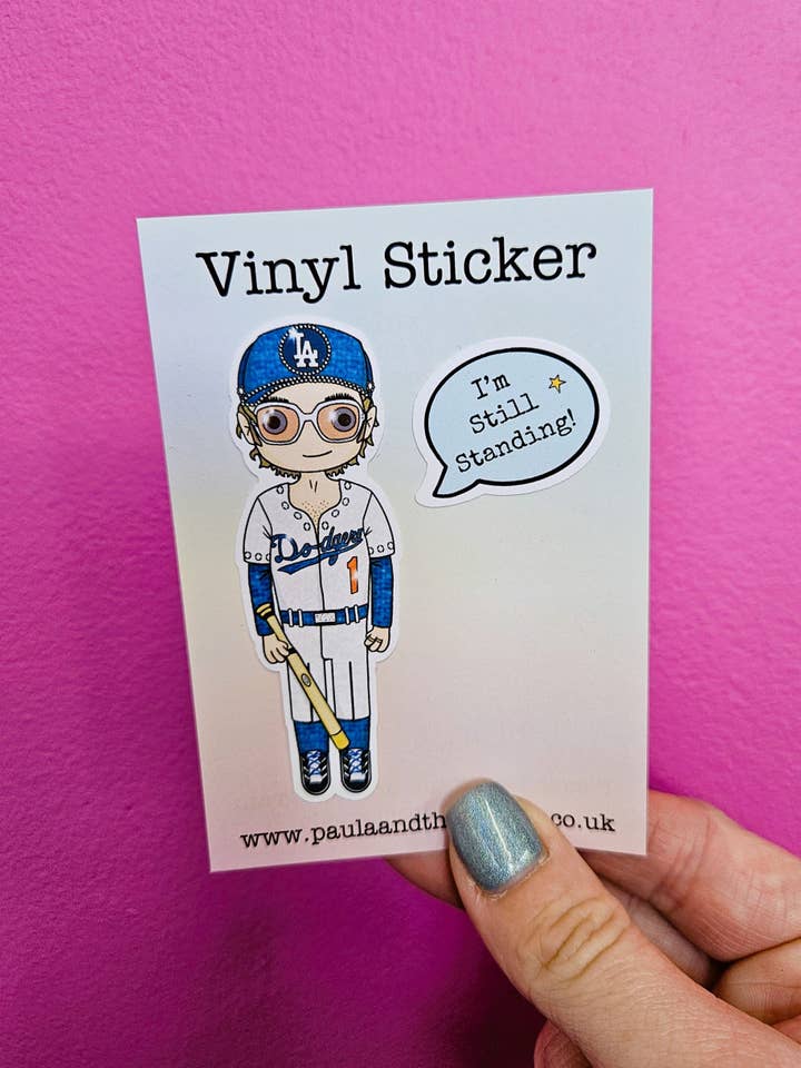 Elton John Sticker for wholesale by Paula and the Pencils