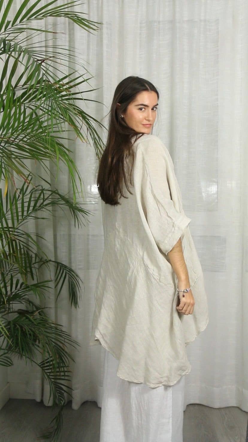 Linen & More - Venta al por mayor Blusa - Mujer - REF 83591 BLUSON OVERSIZE LINO 100%11