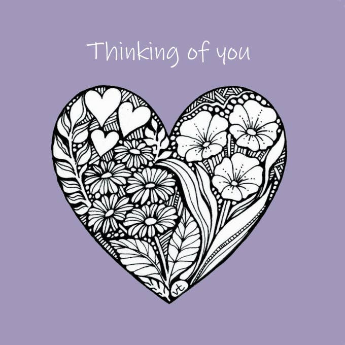 Ich denke an dich, gefülltes lila Herz für den Großhandel von Alff a Bet Design