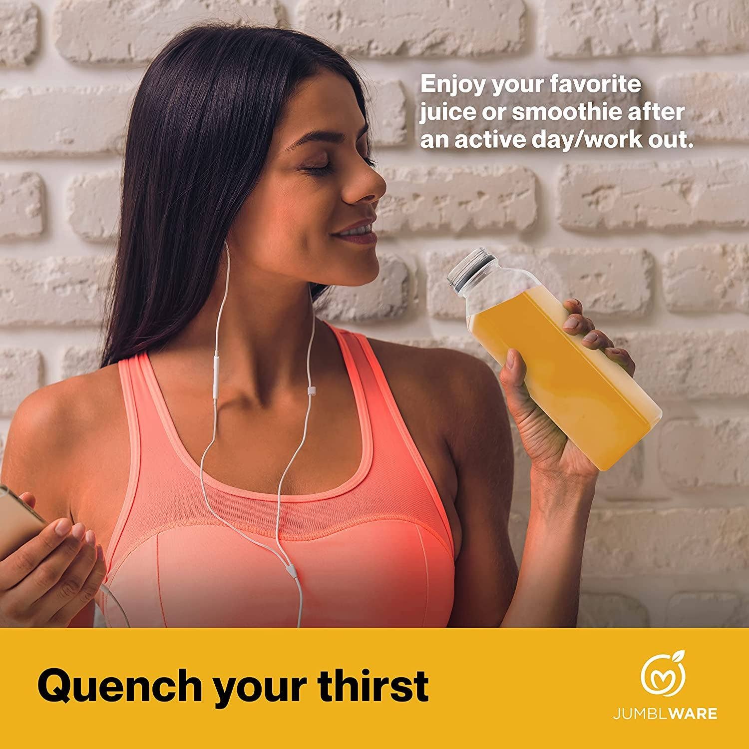 Jumbl - Wholesale Water Bottle - 16 fl oz. Reusable Clear Plastic Bottles with Caps, 20 Pcs.5