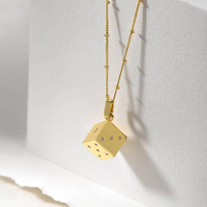 Dice Gold Necklace for wholesale by Wanderlust + Co