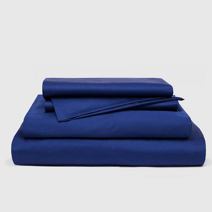 Supima Bomuld Sateen Sheet Sæt - Twin, Midnight for engroshandel hos Cornucopia