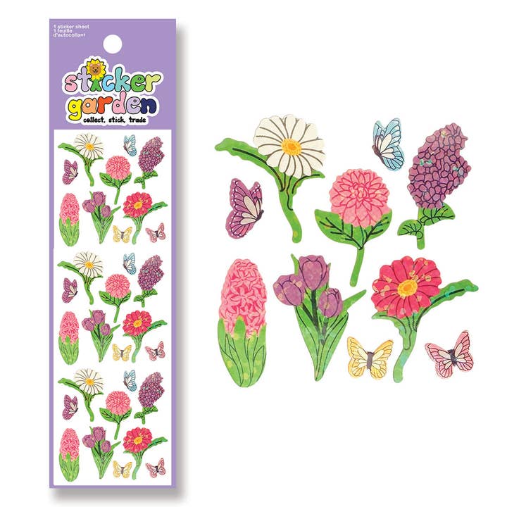 Speckled Spring Flowers 2026 Sticker Sheet for Kids for wholesale by Sticker Garden