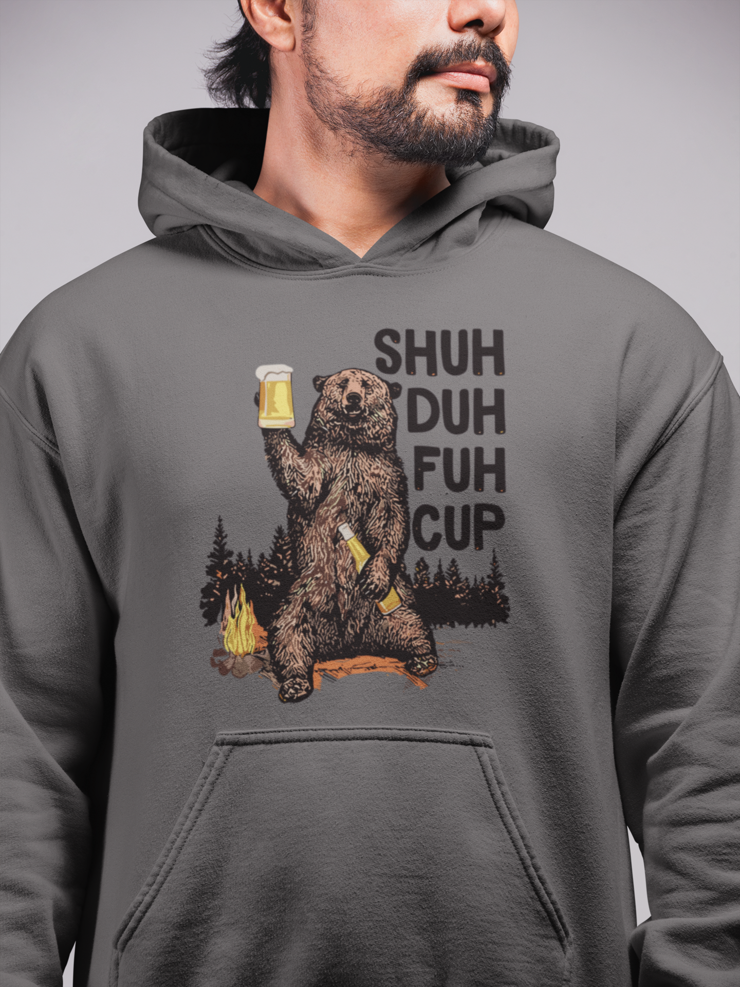Hunt Hook Eat - Wholesale Hoodie - Unisex - STFU Bear Hoodie1