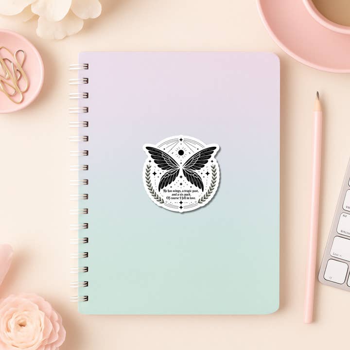 Auburn Row Design - Wholesale Sticker - He Has Wings Romantasy Die Cut Sticker3
