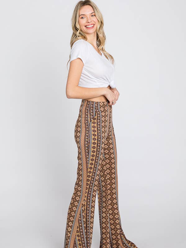 Bohemian Striped Bell Bottom Pants for wholesale by Steals & Deals