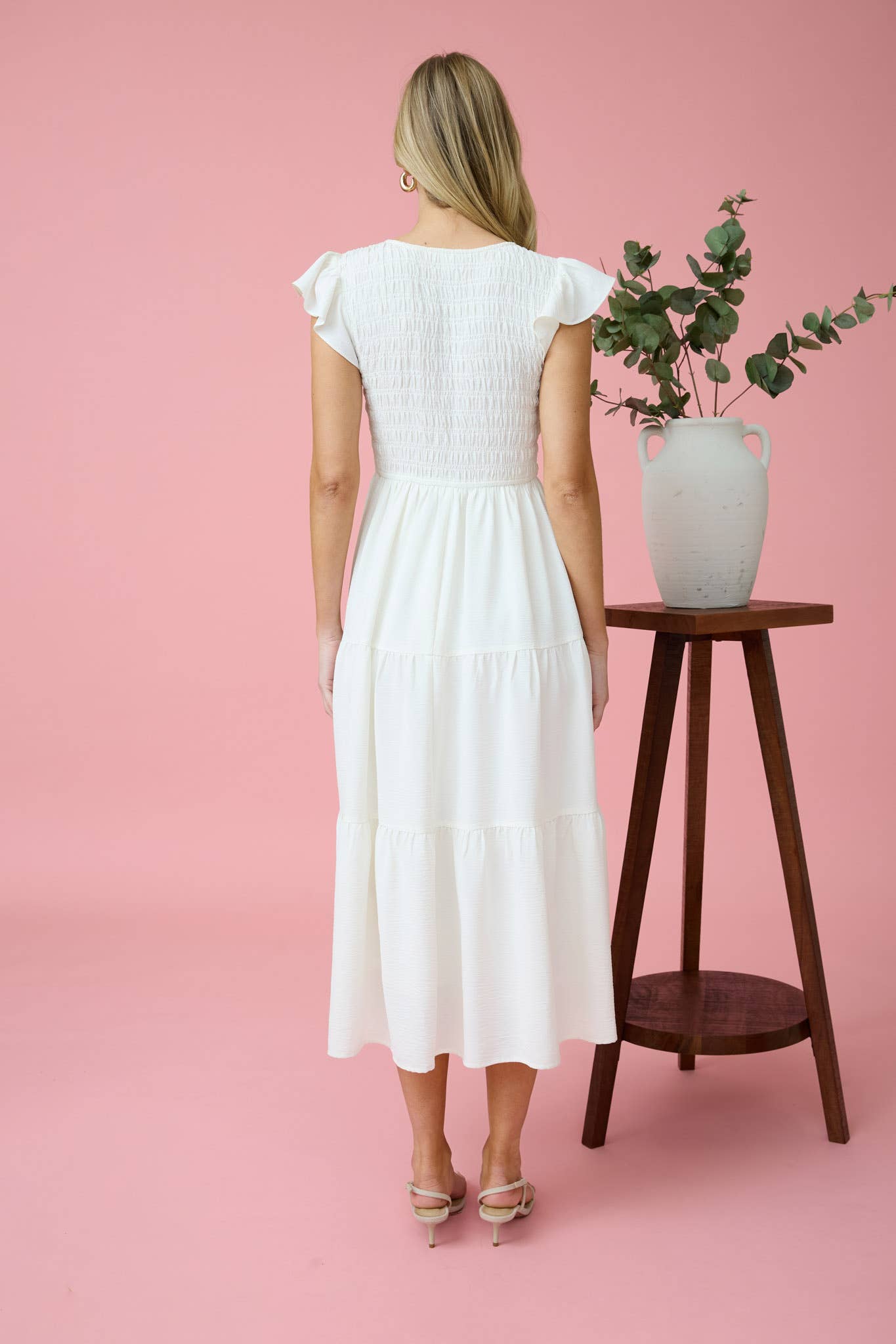 MINE - Wholesale Dress - Women's - FLUTTER SLEEVE MAXI DRESS52