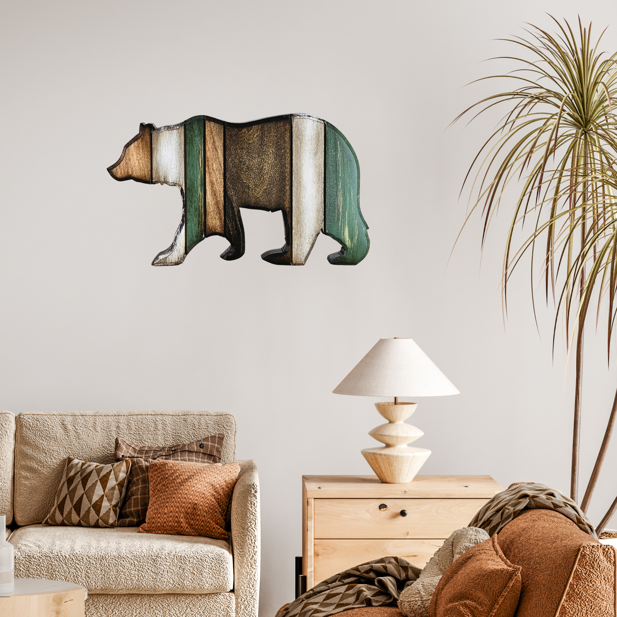 Cul de Sac Critters - Wholesale Wall Accent - Medium Rustic Bear Wall Art or Shelf Decor - Solid wood3