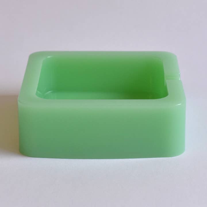 Jadeite square ashtray for wholesale by StephanieVCreations