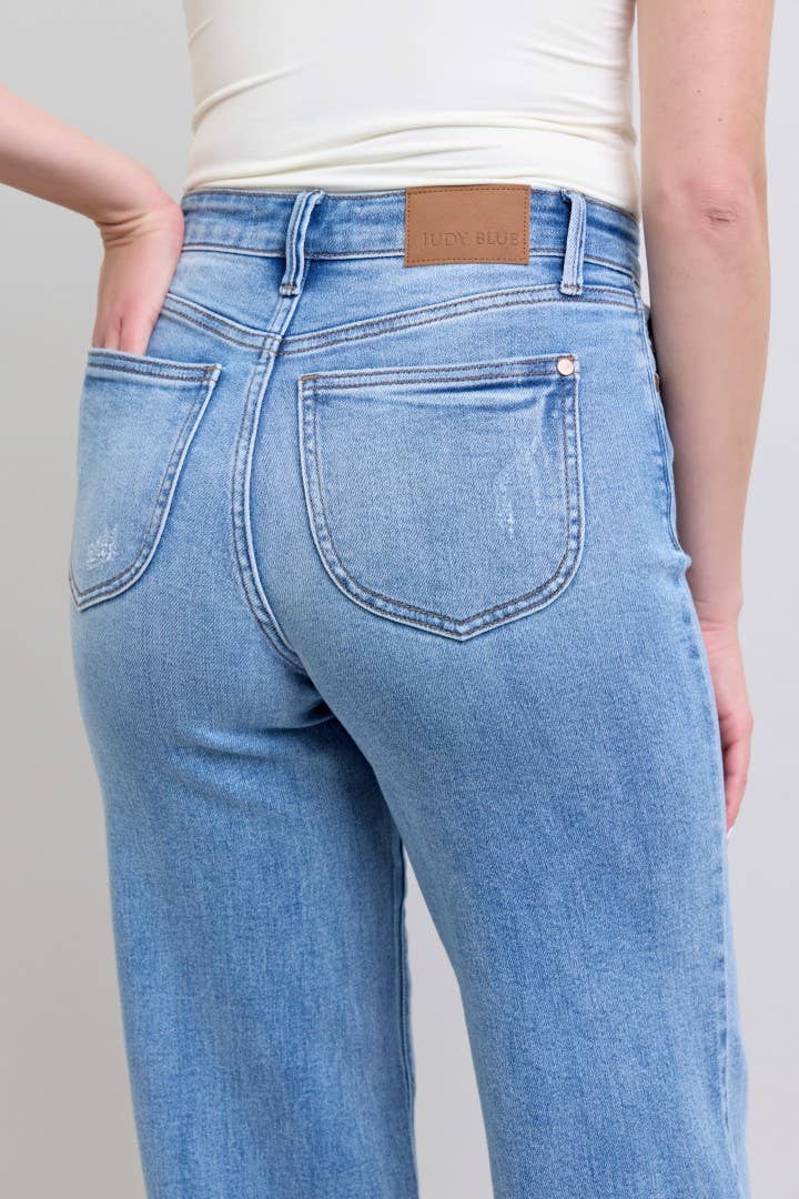 MD High Waisted Vintage Wash Retro Wide Leg for wholesale on Faire10