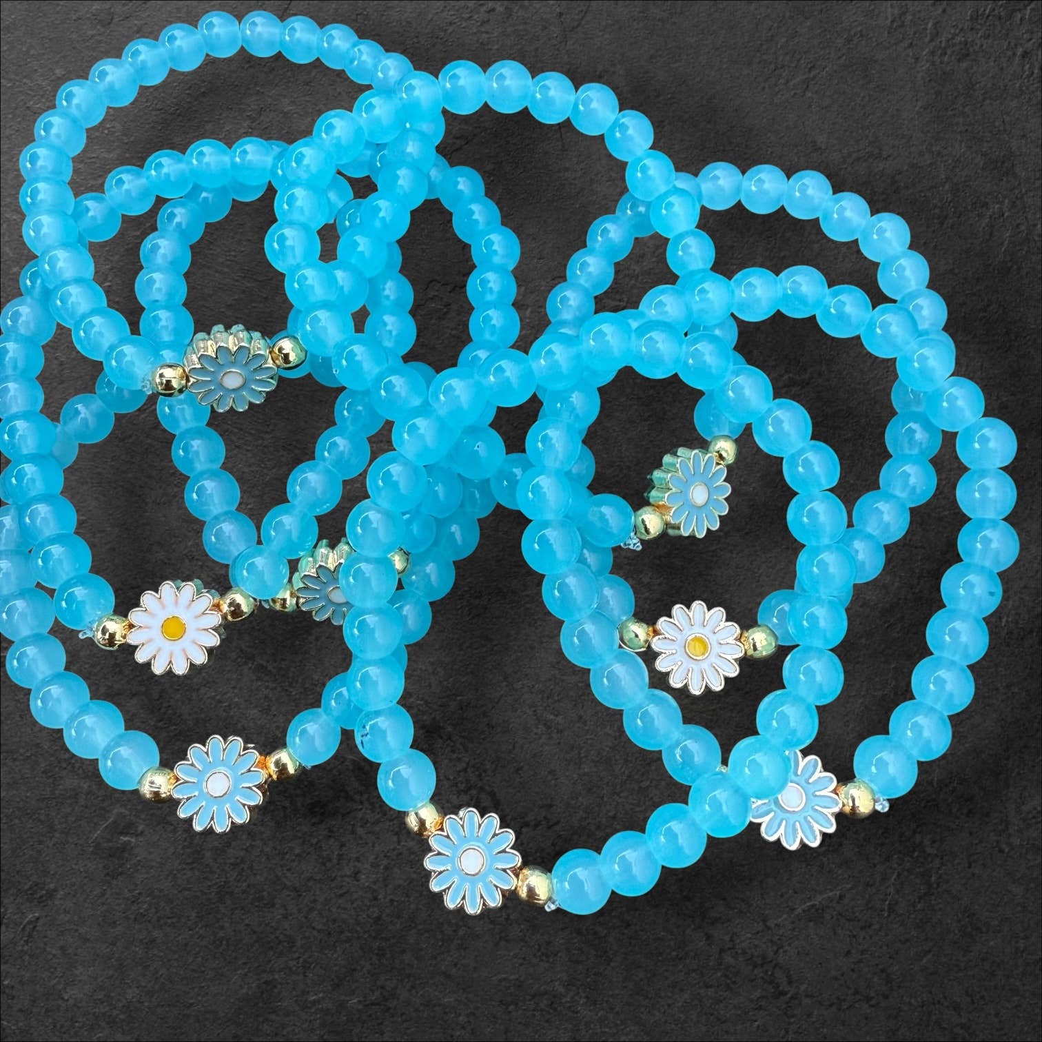 Loli - Wholesale Beaded Bracelet - Kids - Kids Beaded Flower Charm Bracelet – Assorted Colors1