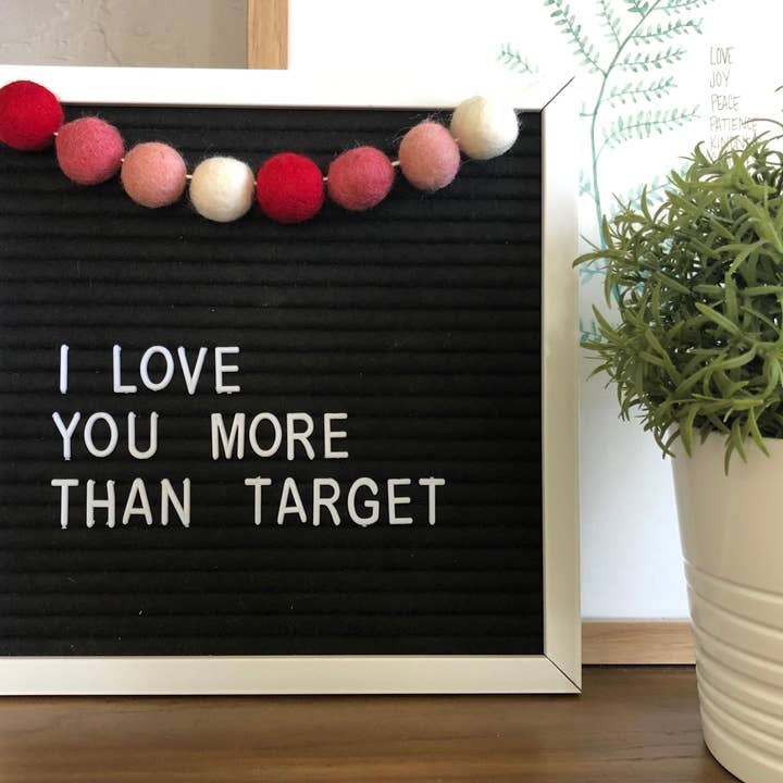 Be My Valentine Garland for wholesale by Wool Jamboree