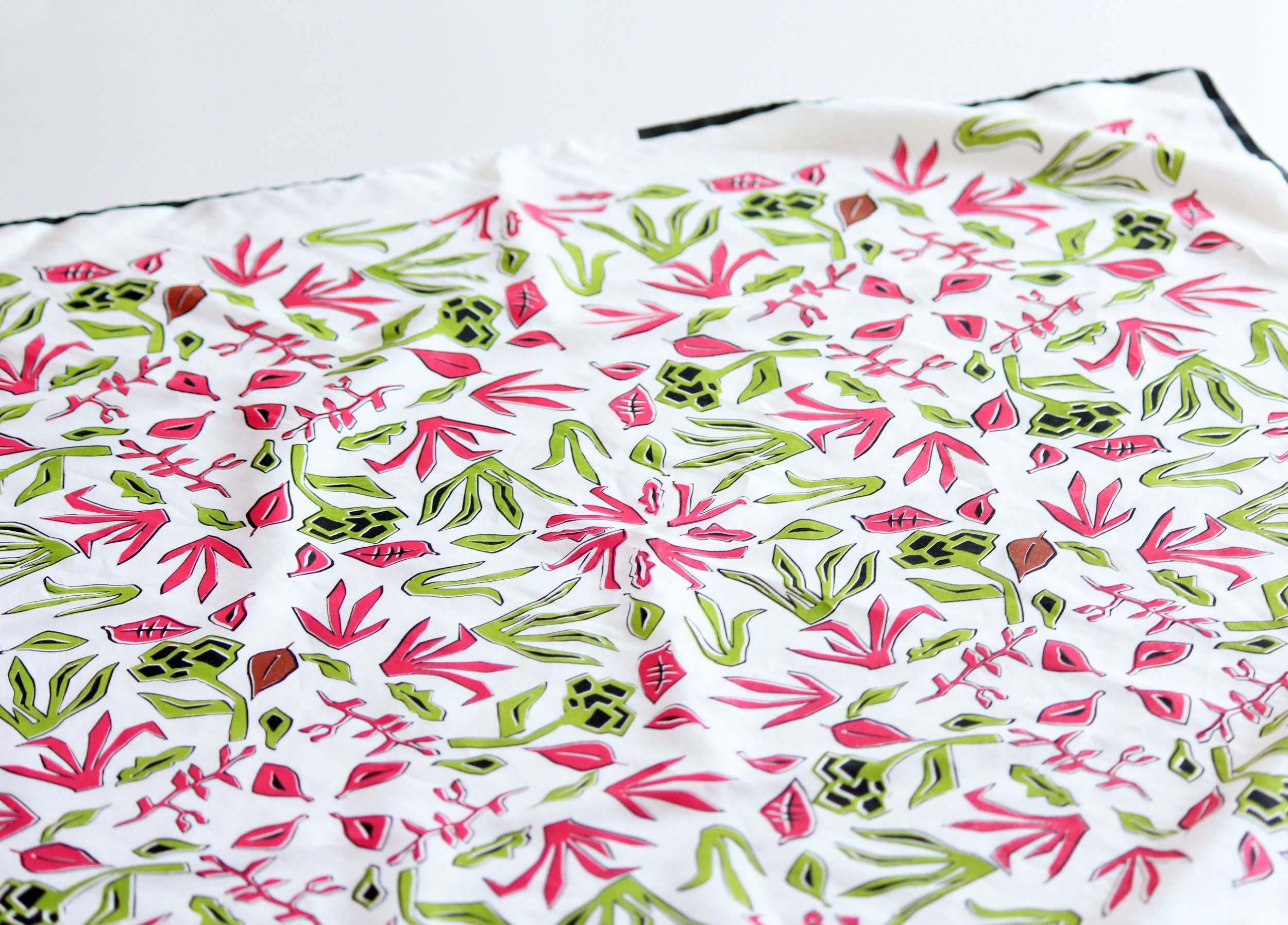 Matilde Beldroega - Wholesale Zakdoek - Uniseks - Sjaal van een mix van zijde en katoen - Bloemen 6