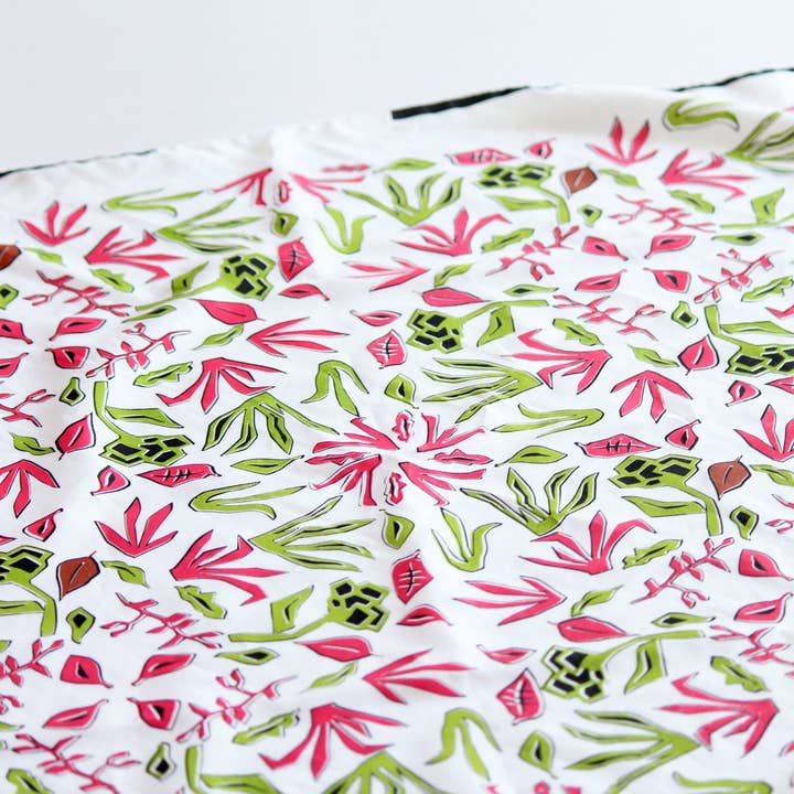 Matilde Beldroega - Wholesale Zakdoek - Uniseks - Sjaal van een mix van zijde en katoen - Bloemen 6