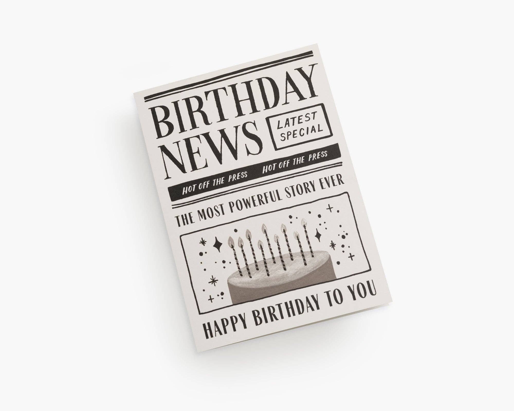 Day One Paper Co. - Wholesale Birthday Card - Birthday Greeting Card "Birthday News"1