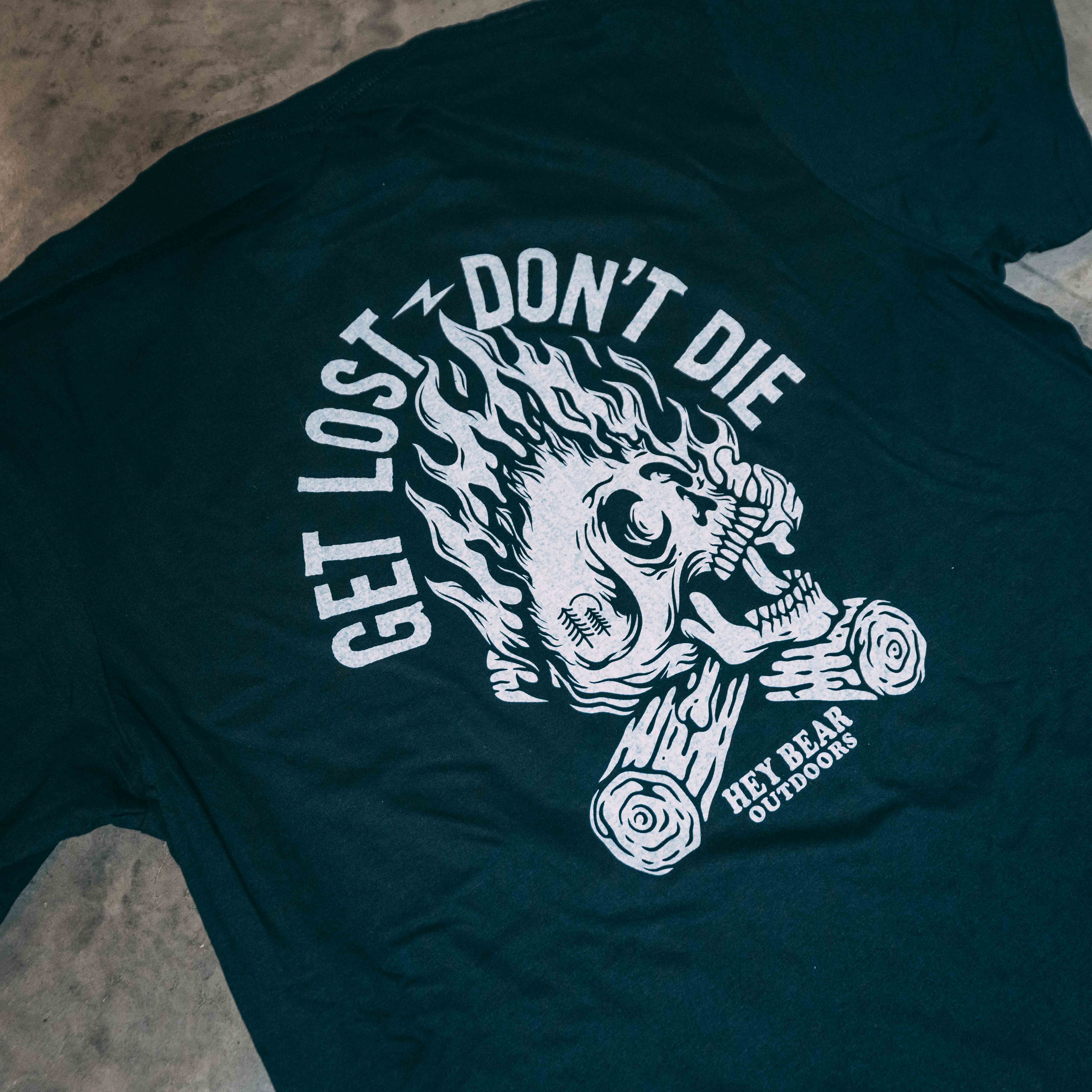 Hey Bear Outdoors - Wholesale T-Shirt (Graphic) - Unisex - Get Lost • Don't Die - Backcountry, Hiking, Camping T-Shirt1