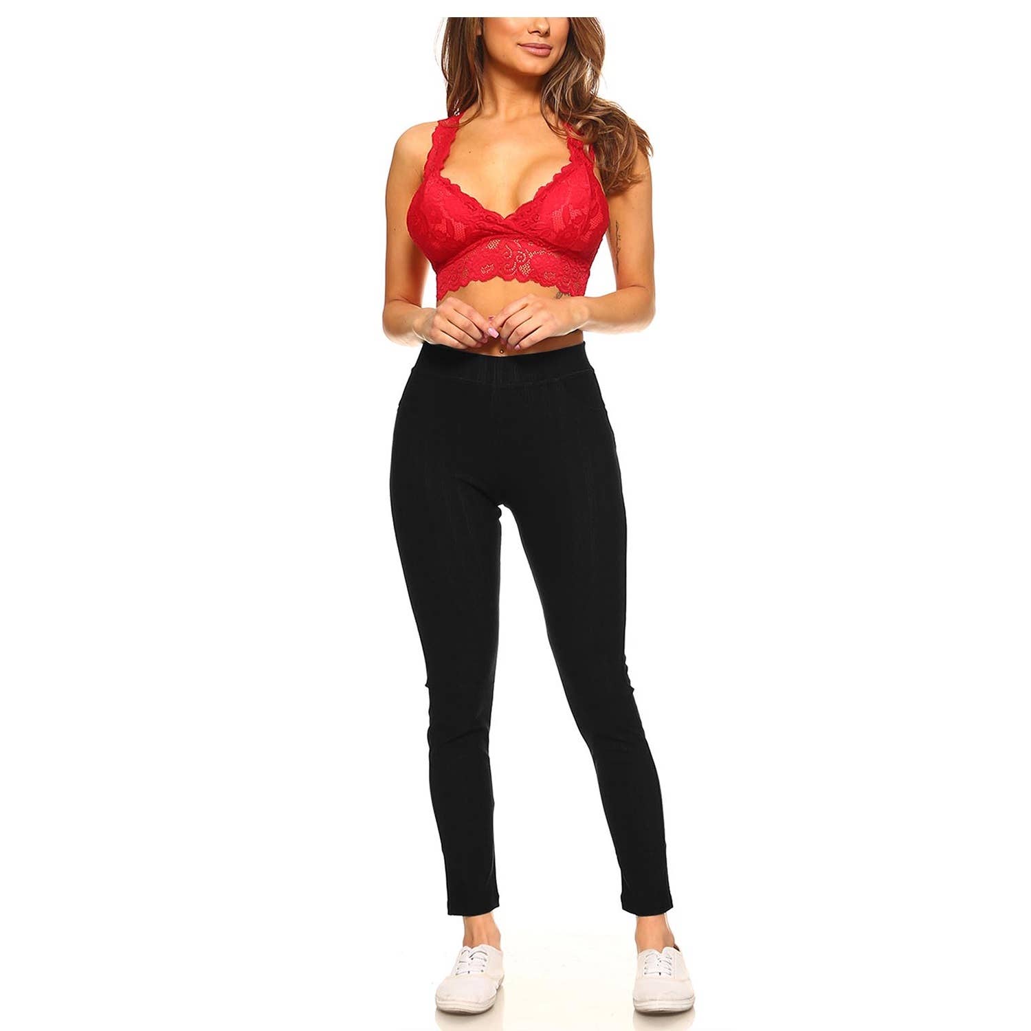 JHP Collection - Wholesale Fashion Leggings - Women's - WOMENS DENIM LOOK FULL LEGGINGS1