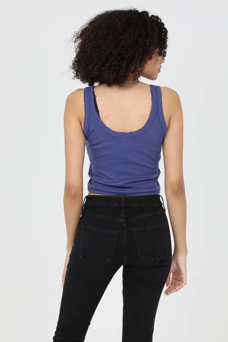 ANGIE – wholesale Tank top – Women′s – X2CA5-ASIS RIB KNIT SCOOP NECK TANK32