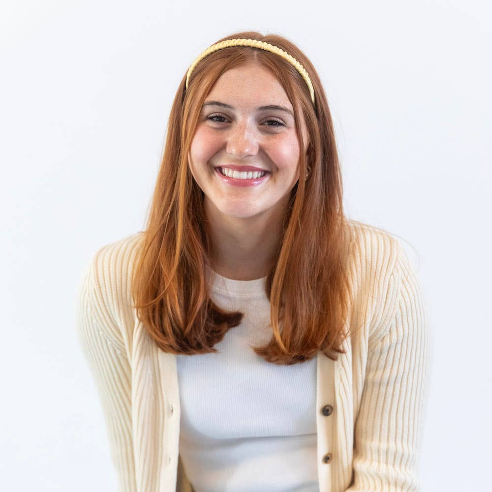 Headbands of Hope | One Purchased One Donated - Wholesale Haarband - Dames - Dunne Solide Haarband - Geel |Tanden Kam Antislip Haarband1