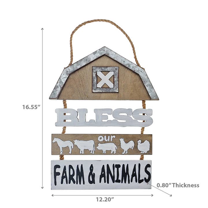 Multi Bless Our Farm & Animals Hanger for wholesale on Faire
