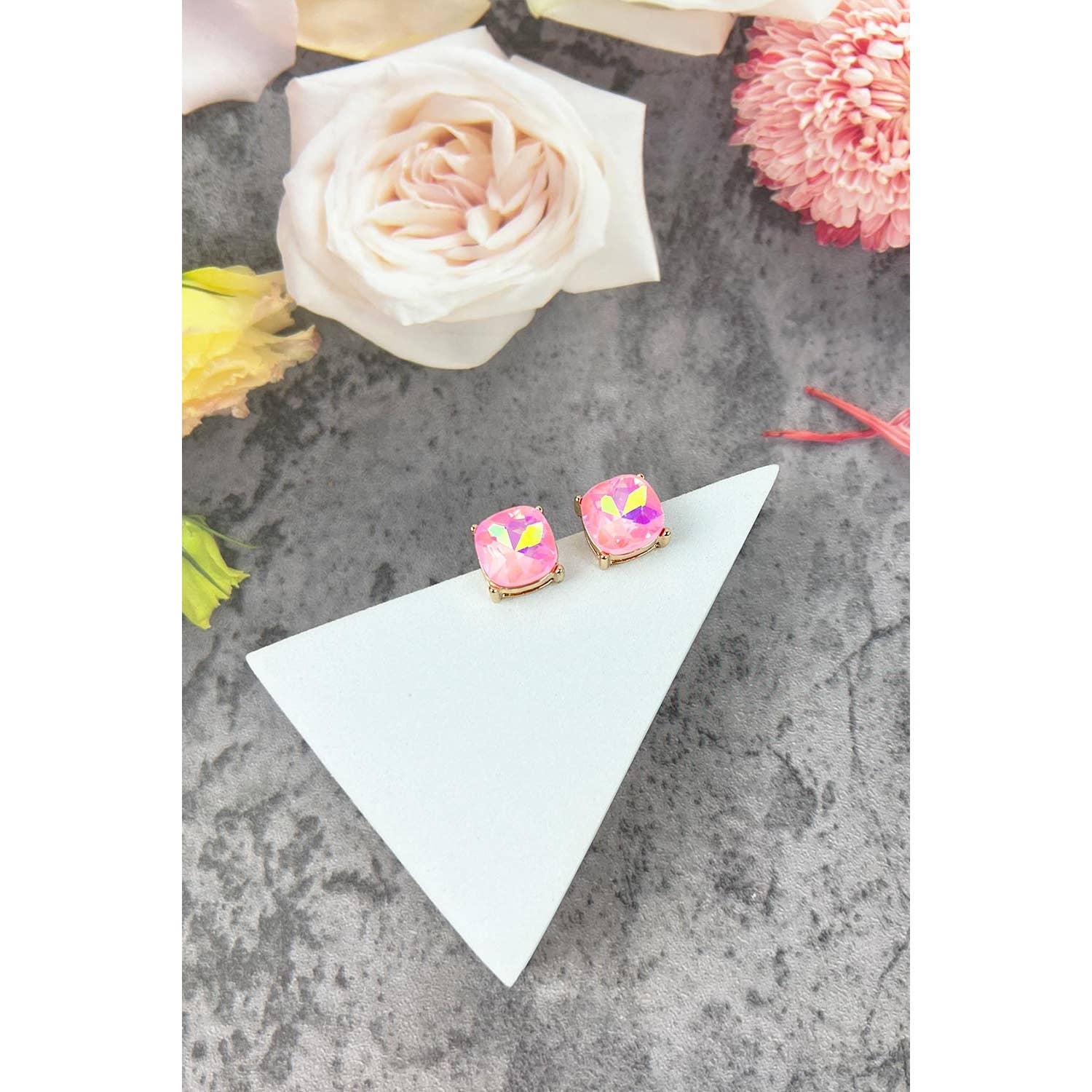 JHP Collection - Wholesale Stud/Post Earrings - VARIETY COLORS OF SEMI PRECIOUSGLASS POST EARRINGS12