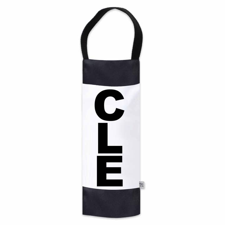 Anne Cate - Vendita all'ingrosso Borse per bottiglie di vino - Borsa da vino in tela con abbreviazione della città di CLE (Cleveland)