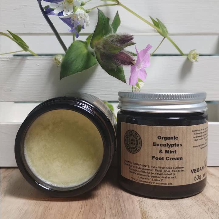 Organic Eucalyptus & Mint Foot Cream for wholesale by Heavenly Organics Skin Care