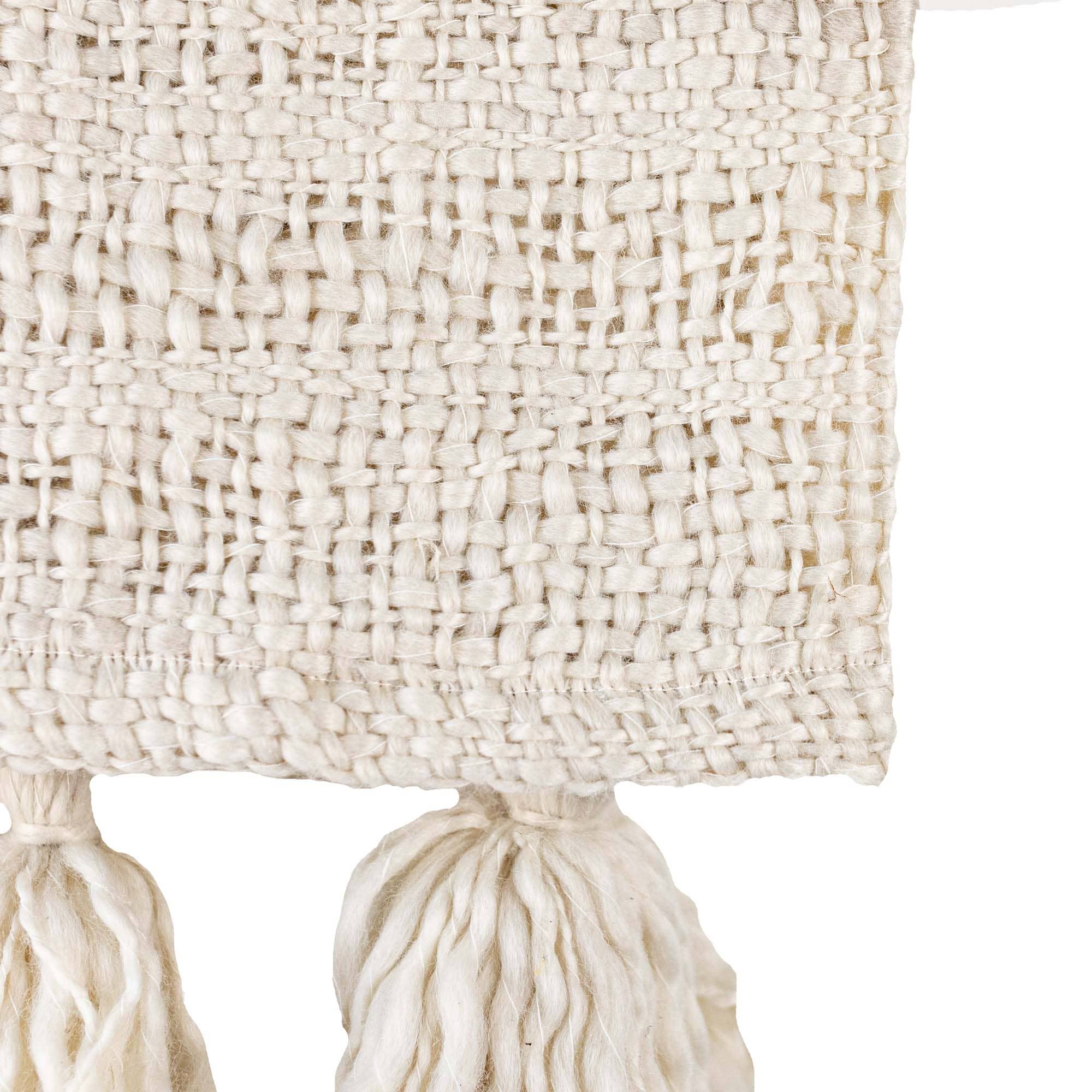 Foreside Home & Garden - Wholesale Throw Blanket - Mel Hand Woven Tasseled Throw Blanket Cream Polyester1