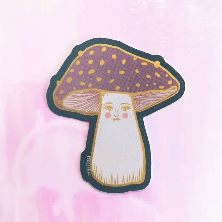 Mother of the Moon - Wholesale Sticker - Lady Mushroom Glossy Metallic Sticker1