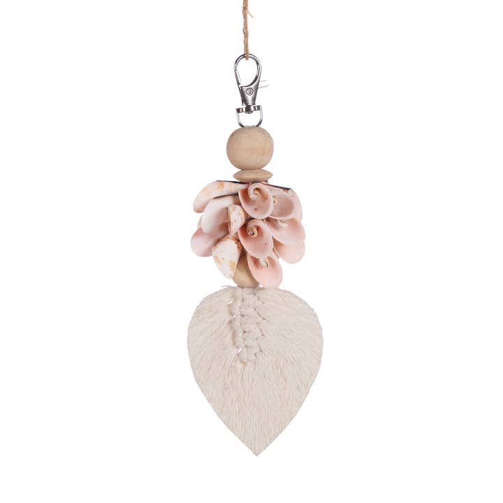 The Shiva Shell Keychain - Pink White for wholesale by Bazar Bizar Living