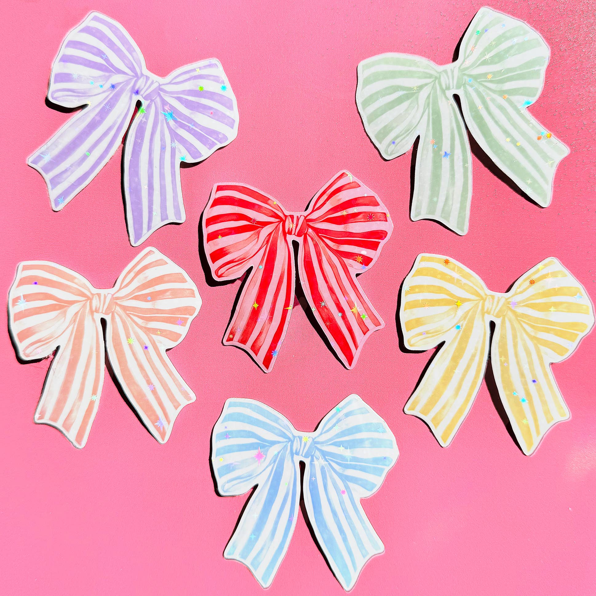 Julia Ockert - Wholesale Sticker - Trendy Watercolour Ribbon / Bow Glitter Sticker (6 Colours) 2
