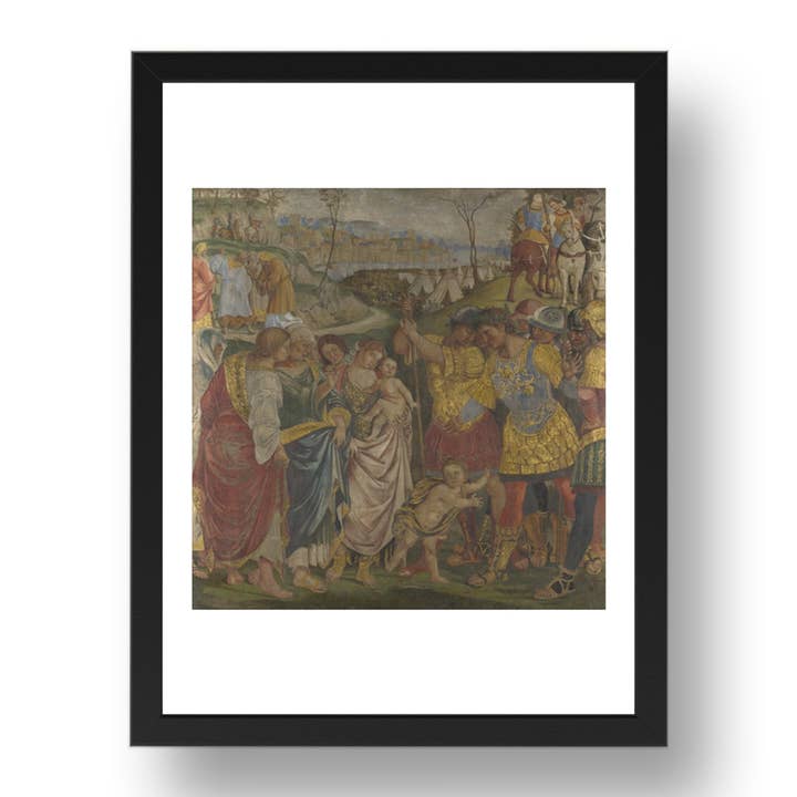 Luca Signorelli: Coriolano persuaso dalla sua famiglia a risparmiare Roma, Poster in cornice 17x13" (A3) per la vendita all'ingrosso da parte di PERIOD PRINTS