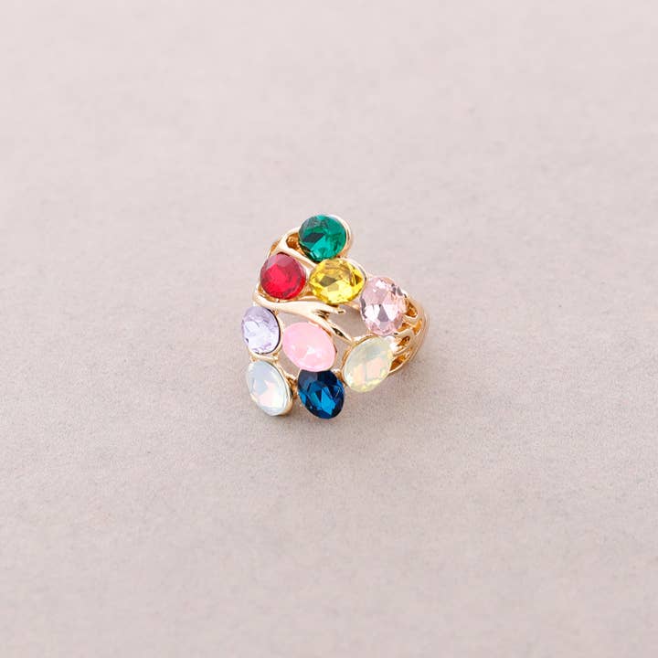 Sonata - Wholesale Multi-Stone Ring - Crystal Metal Elastic Ring6