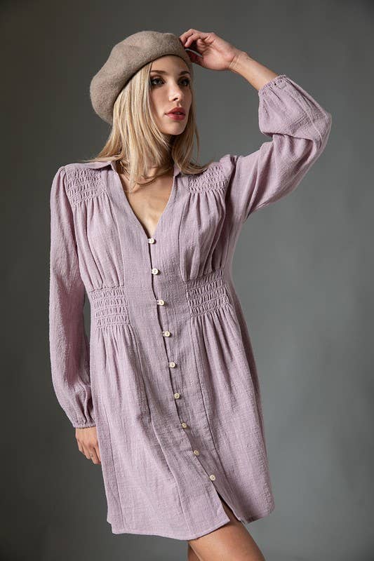 ILLA ILLA - Wholesale Dress - Women's - Cotton Button Down Dress5
